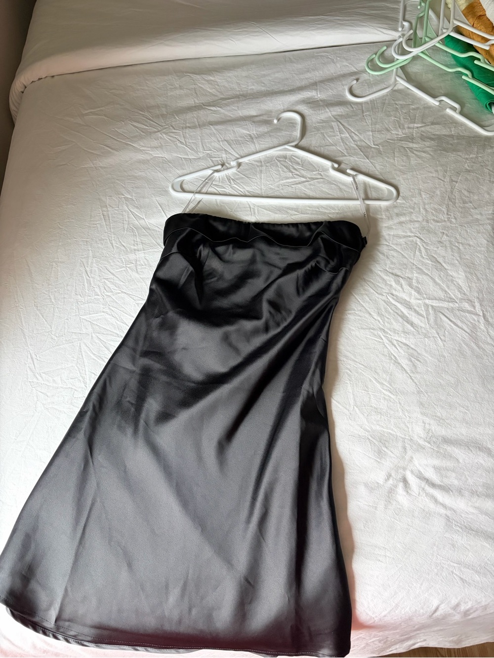Lulu's Black Satin Mini Dress